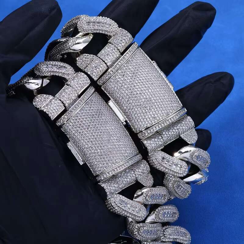 Mens Chunky Cuban Link Chain 10mm-16mm Width Gold Plated Bling CZ Stone Iced Out Diamond Necklace Hip Hop Jewelry