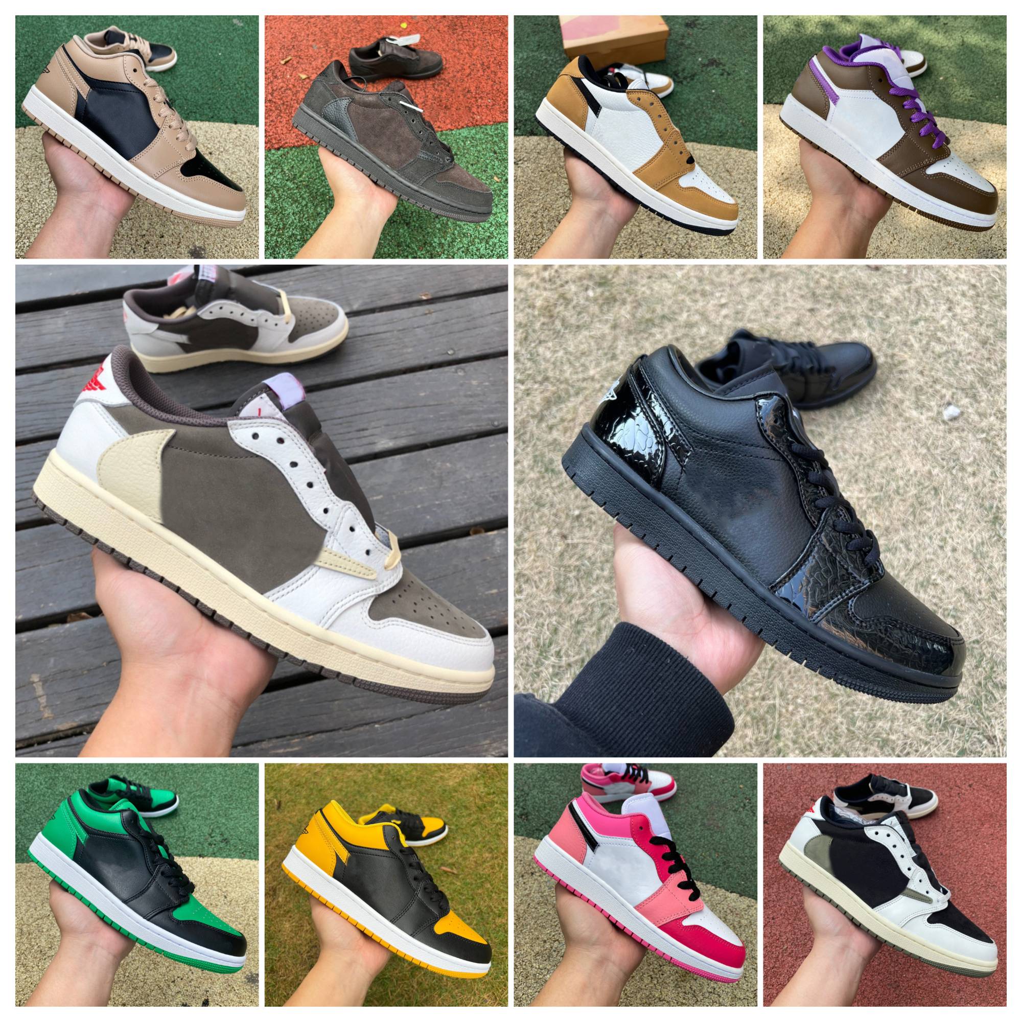 Top Designer Sneakers 1 Basketball Shoes 1s j1 low Men Women Reverse Mocha Velvet Brown Olive Court Purple Bred Toe chicago Youth Outdoor Sports mens trainers sneaker