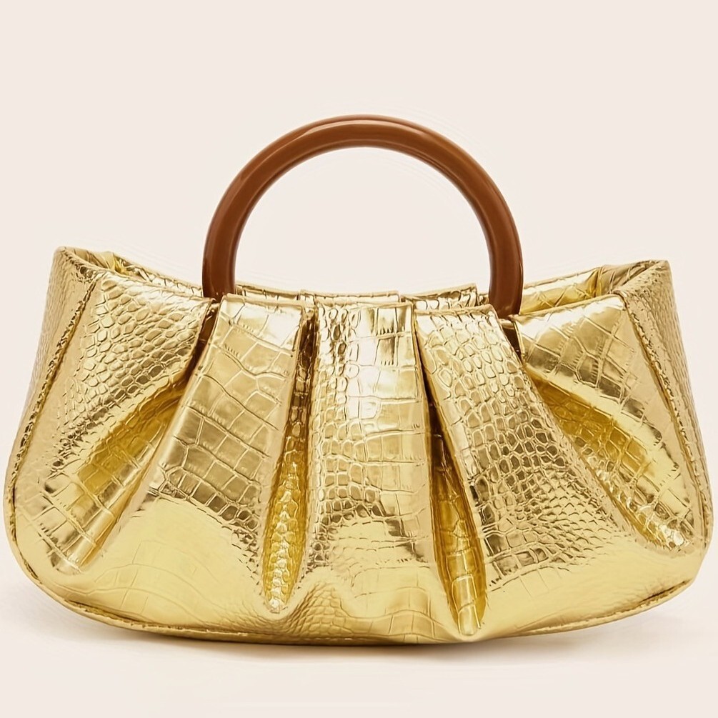 Cross trend border new fashionable armpit bag crocodile pattern large capacity shoulder bag designer bag trend solid color wood grain handbag