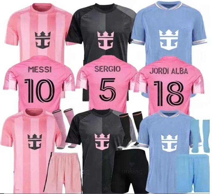 SUAREZ MESSIS Interes Miamis CF 2025 2026 Soccer Jerseys 2024 3rd Player Fans version shirt Baby Matuidi Women 24 25 football men kit kids equipment 3XL 4XL Grey Black