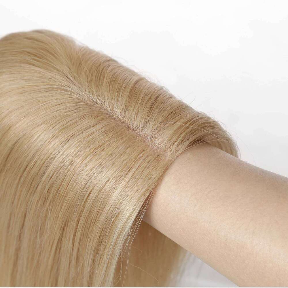 14inch Gray Blonde Mono Lace Base for Women 4 Clips Pieces with Thinning Natural Real Human Hair Toppers