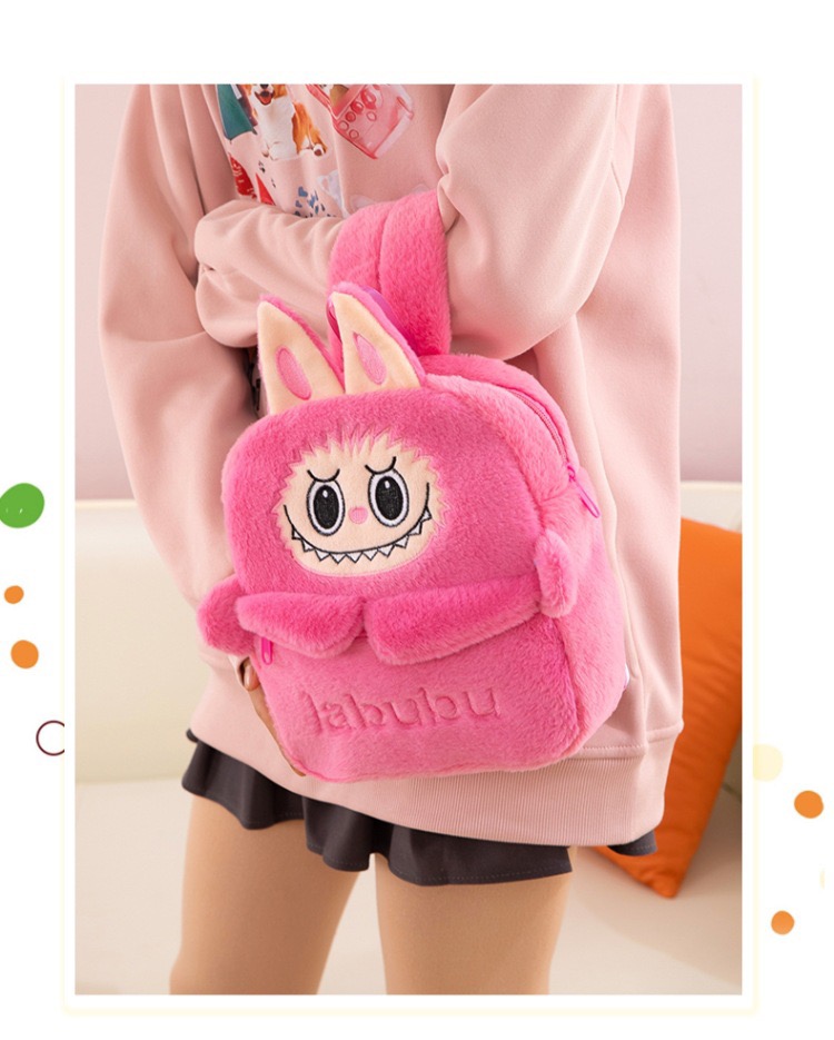 Cute and Portable Labubu and capybara Mini Crossbody Plush Bag with Adjustable Strap A Special Birthday Present for Kids