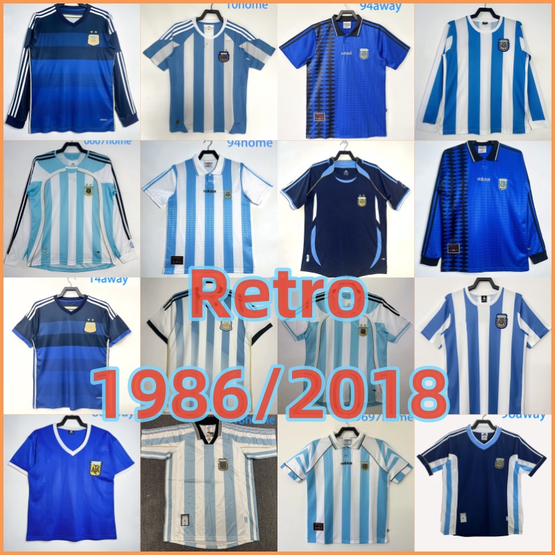 1978 1986 1998 Argentina Retro Soccer jerey Maradona 1996 2000 2001 2006 2010 Kempe Batituta Riquelme HIGUAIN KUN AGUERO CANIGGIA AIMAR MEN KIDS Football Shirt