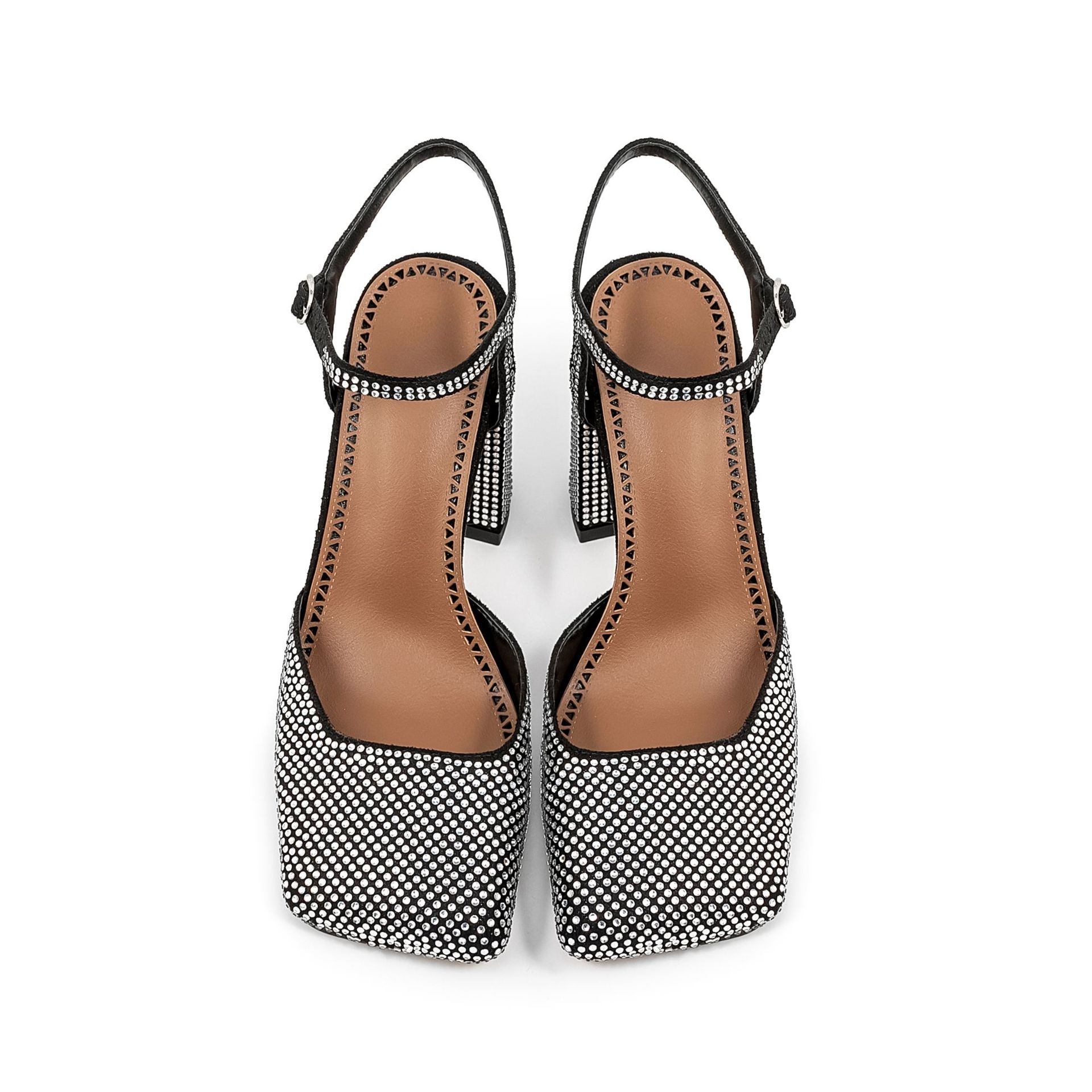 Women's Square-Toe Rhinestone Strap Sandals - 5.5cm Block Heel Dress Sandals, Adjustable Crystal Buckle Summer Shoes, 7 Color Options