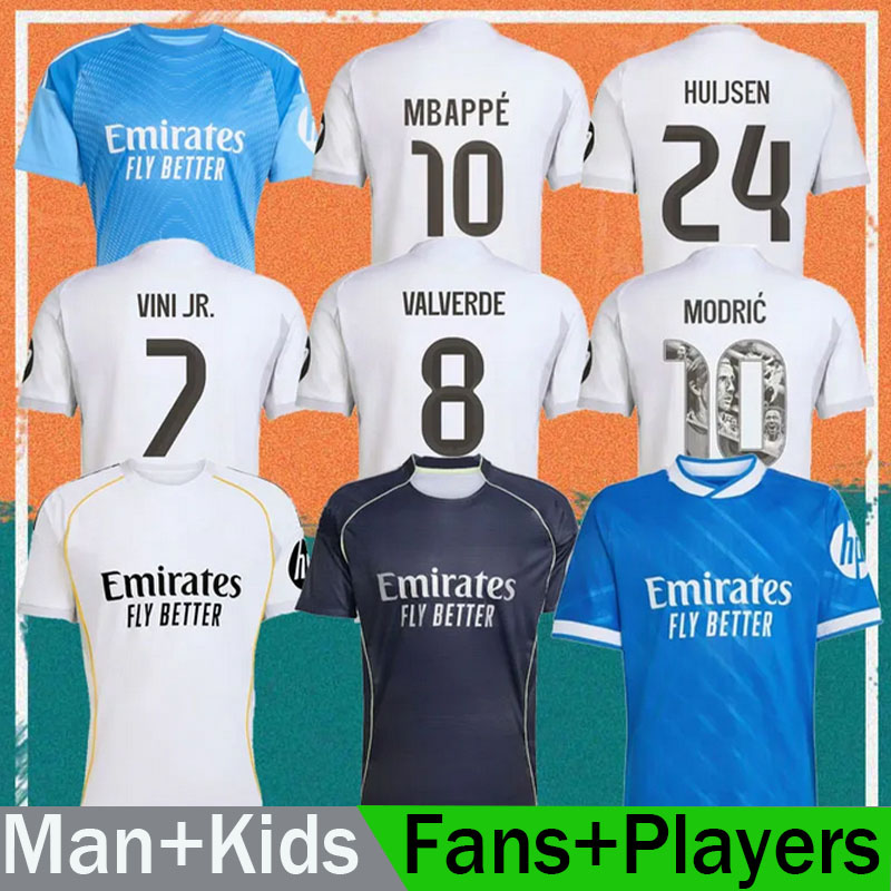 24 25 26 MBAPPE BELLINGHAM VINI JR soccer jerseys real HUIJSEN valverde CARVAJAL MODRIC 2025 football shirt 4th CAMAVINGA Camisetas MaDrIdS men kids TRENT ENDRICK