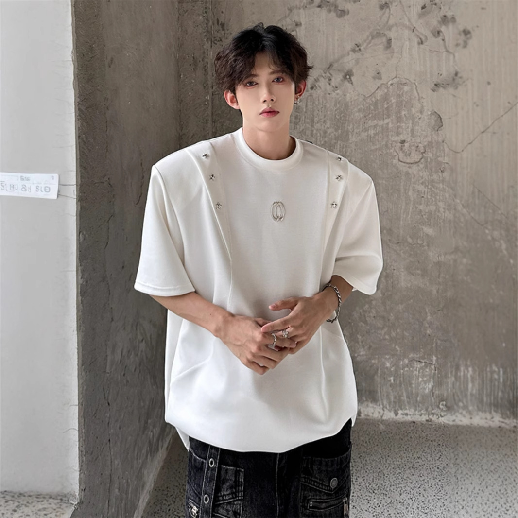 Designer Short Sleeves Trendy Brand Cool Street Style Design T-shirt For Men Summer Cleanfit White Short Sleeve Regular Fit American Style Heavyweight