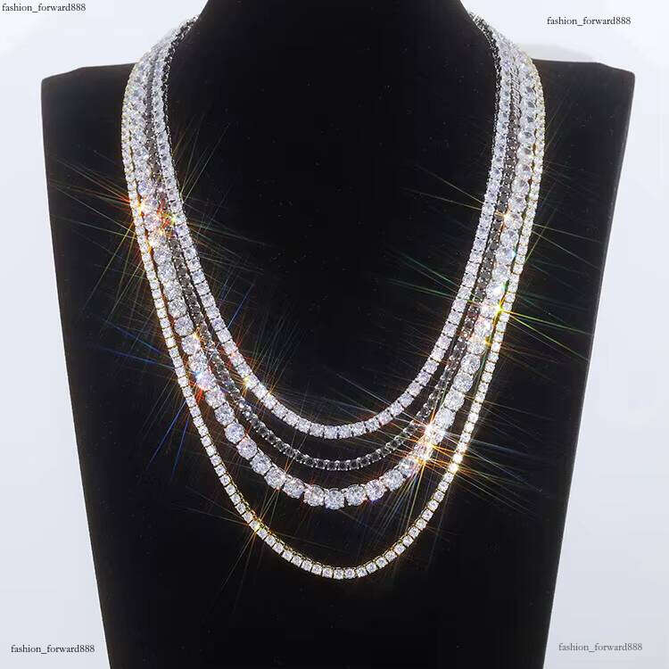 6 to 24 Inches Sterling Sier VVS Moissanite Dia Tennis Chain for Men Women Fine Jewelry Necklace Bracelet