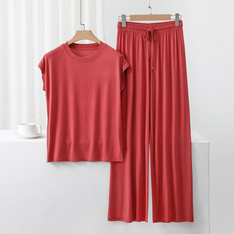 B960-Spring and summer new modal sleeveless home clothes suits for women thin pajamas trousers casual outer wear 2-piece suit
