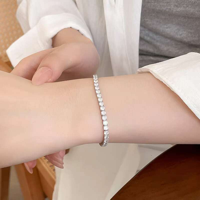 Wholesale Customizable Tennis Chains Jewelry 925 Sterling Silver 2/3/4mm CZ Cubic Zircon Tennis Bracelet