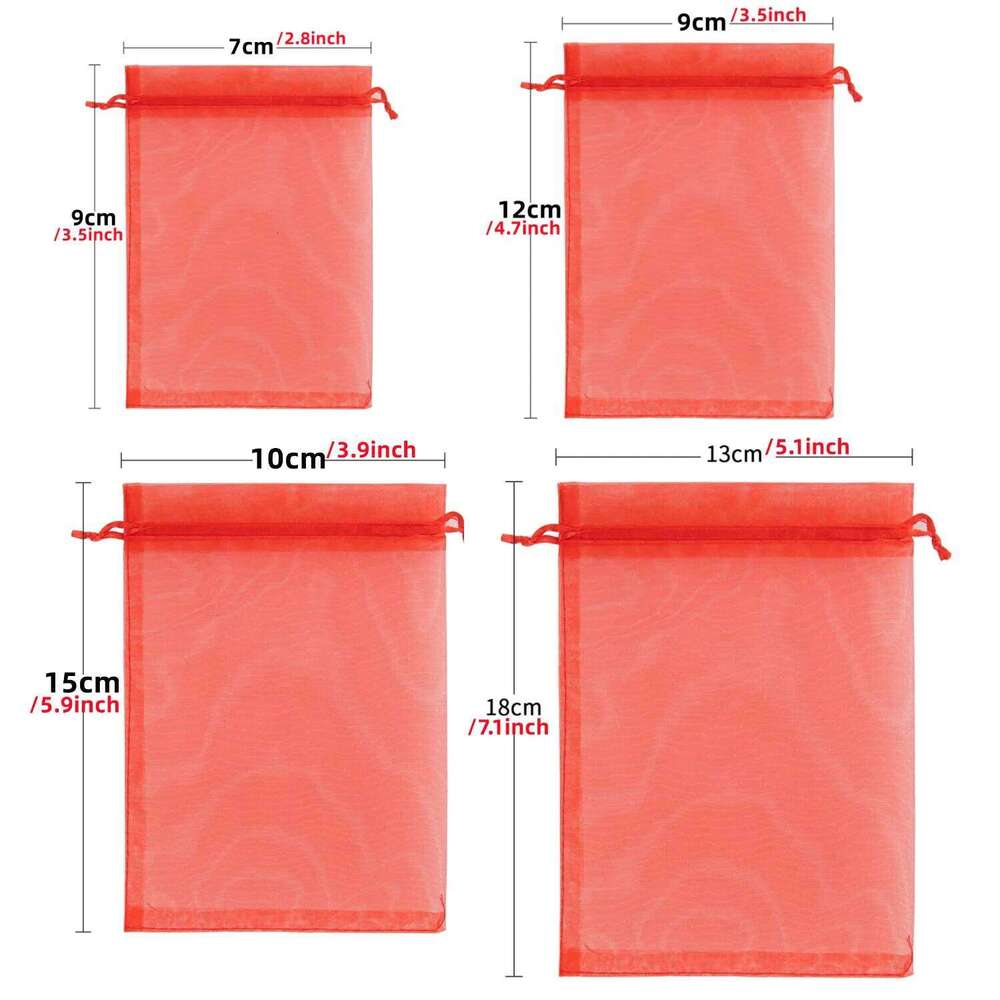 Designer Bag 100Pcs Random Mesh Organza Jewelry Bags Drawstring, Small Drawstring Favor Pouches Christmas Candy Wedding Birthday