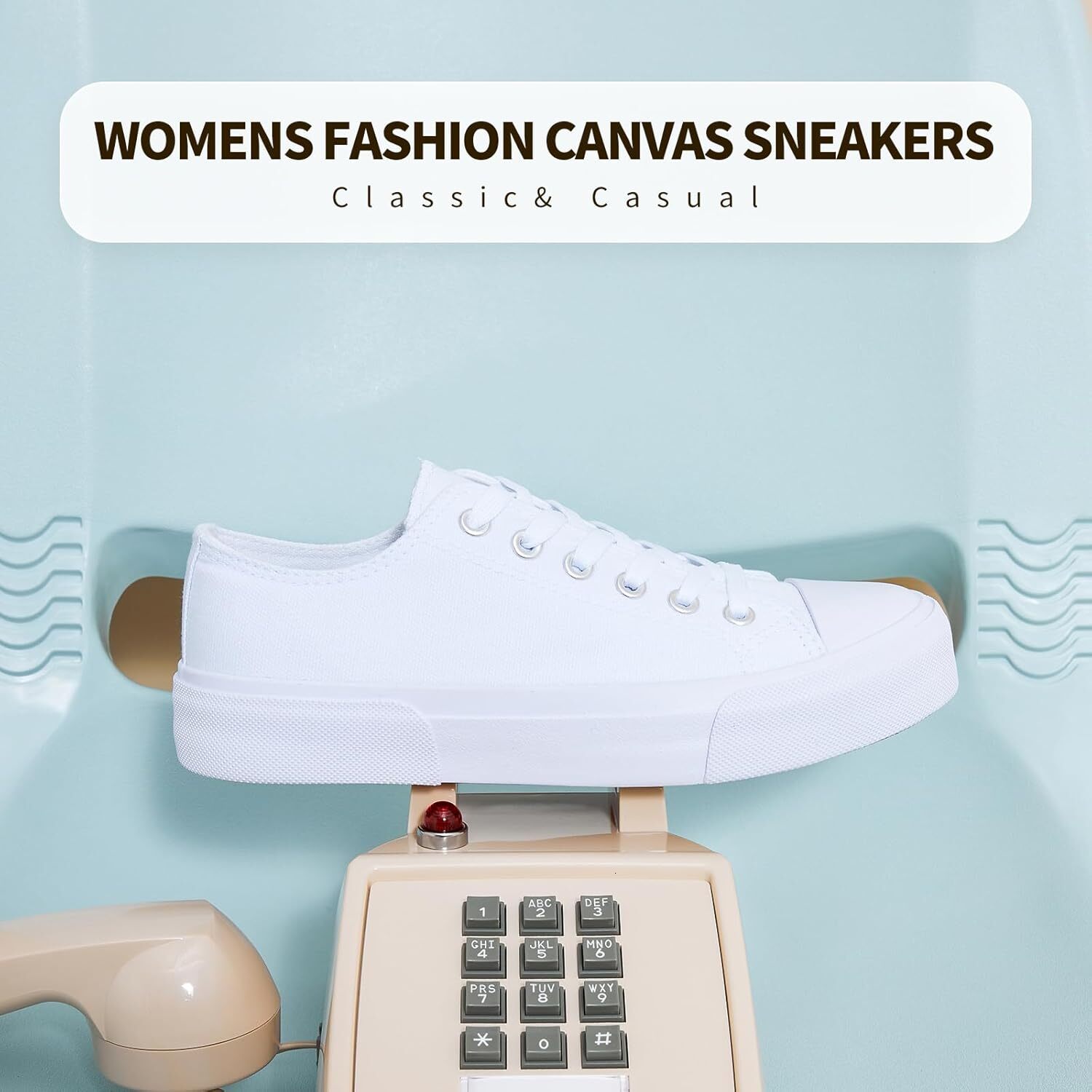White Low-Top Canvas Women's Fashion Sneakers Slip-On Casual Tennis Shoes