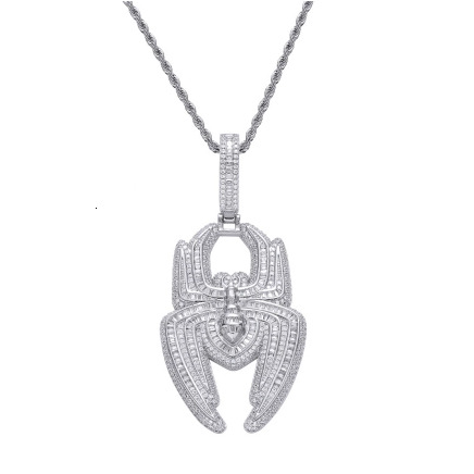 Luxury jewelry VVS Moissanite New Iced Out Full Iced Out Mini Spider Pendant Necklace Hip Hop Unisex Simple Individual Trendy Accessory Passes the Dia