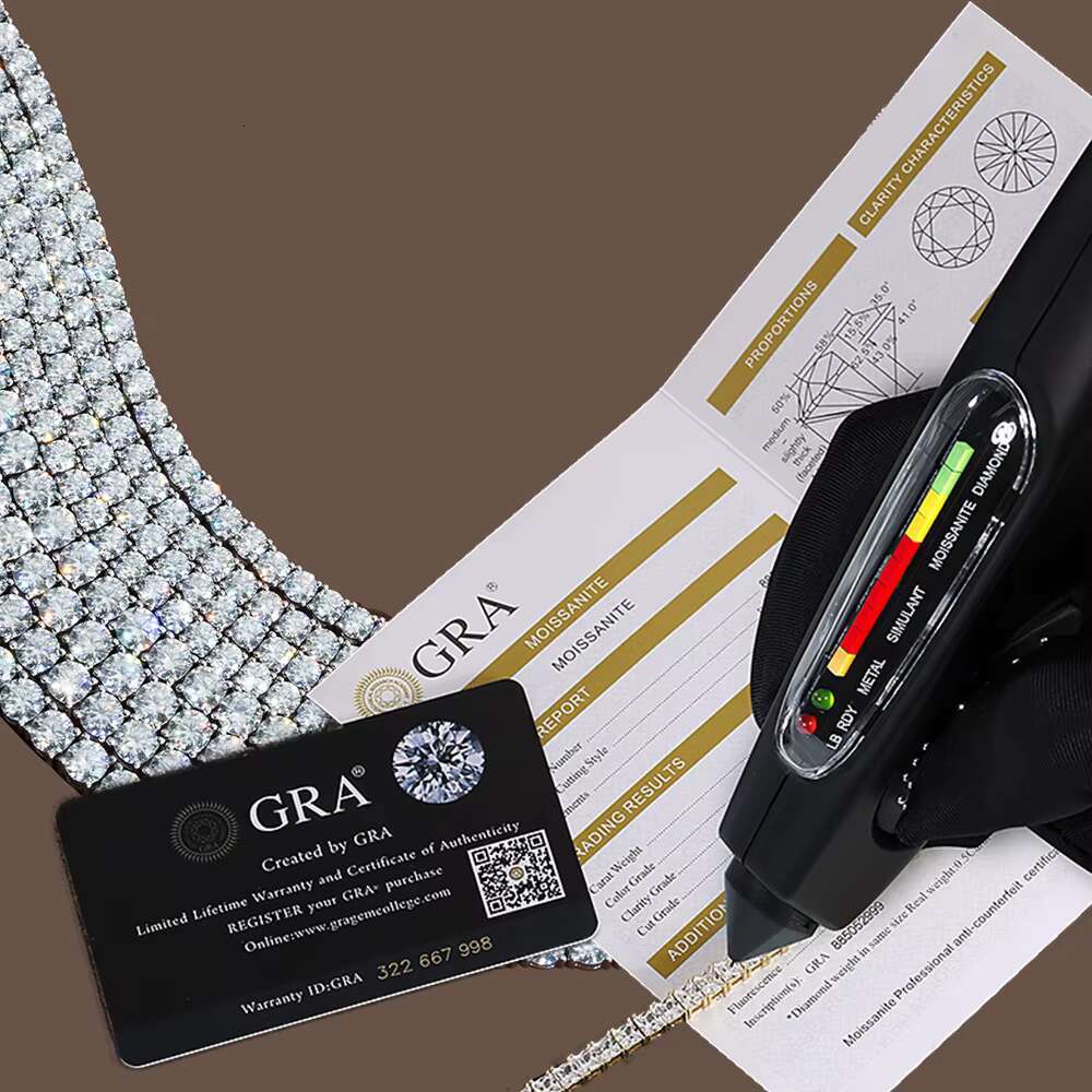 Gorgeous 2-5mm Moissanite Tennis Chain Women Mens Fine Jewelry Gifts 925 Sterling Silver 14K White Gold Diamond Tennis Bracelet