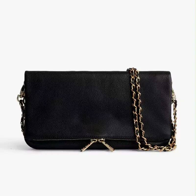 Classic Black Women Envelope 2025 New Fashionable Zadigent Wing Luxurious Design Casual Ladies Chain Crossbody Bag high-quality