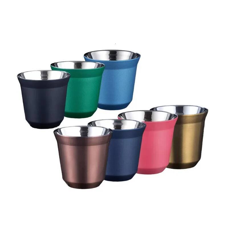 80ml Double Wall Stainless Steel Espresso Nespresso Pixie Insulation CupShape Cute Capsule Thermo Cup Coffee Mugs high-quality