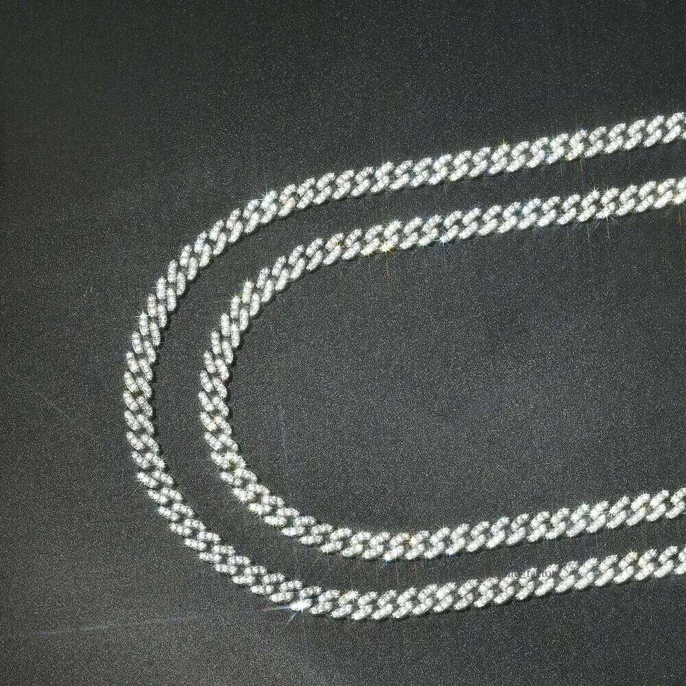 Top-quality necklaceFine Jewelry Fast Shipping 6mm8mm10mm Sterling Sier Moissanite Cuban Link Chain Mens and womens jewelry
