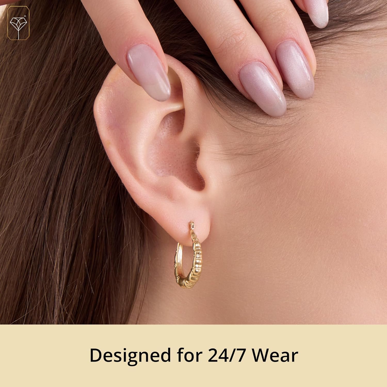 10K Solid Yellow Gold Hoop Earrings for Women Hypoallergenic Real Gold Hoops with Secure Click Closure Tarnish Resistant Luxury Hoops by MAX STONE