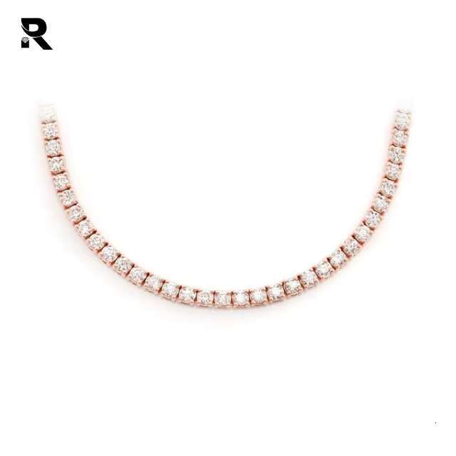 14.00ctw Diamond Tennis Chain 14K Gold Plated 1 Row Tennis Necklace for Men Women