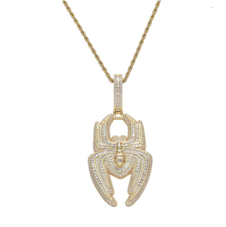 Luxury jewelry VVS Moissanite New Iced Out Full Iced Out Mini Spider Pendant Necklace Hip Hop Unisex Simple Individual Trendy Accessory Passes the Dia