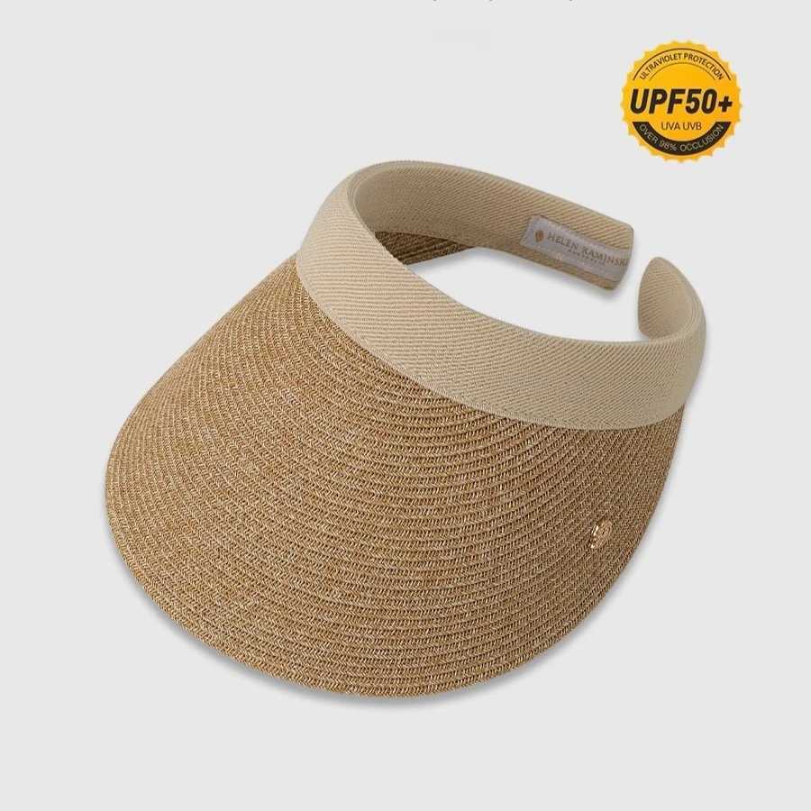 Summer Wide Brim Straw Visor Hat Women Foldable Sun Hat Beach Cap UV Protection Outdoor Travel Hat Elegant Casual Headwear Z250705