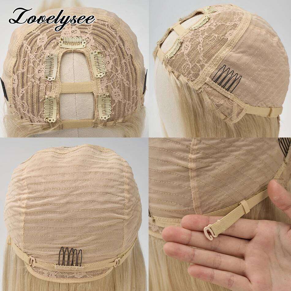 Straight Part Wigs Brazilian White Blonde Human Hair For Women 150% 180% Density U Shape Wig 14-28 Inch Leave Out No Glue