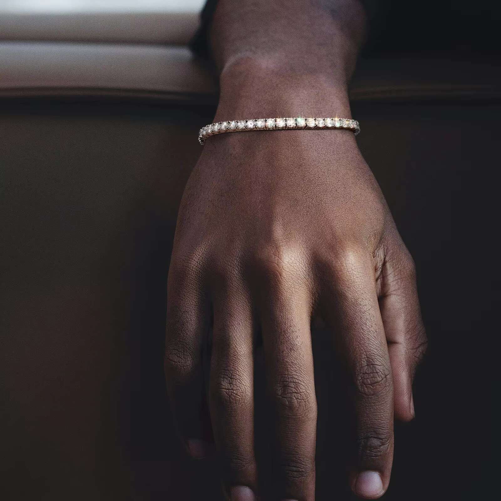 Gorgeous 2-5mm Moissanite Tennis Chain Women Mens Fine Jewelry Gifts 925 Sterling Silver 14K White Gold Diamond Tennis Bracelet