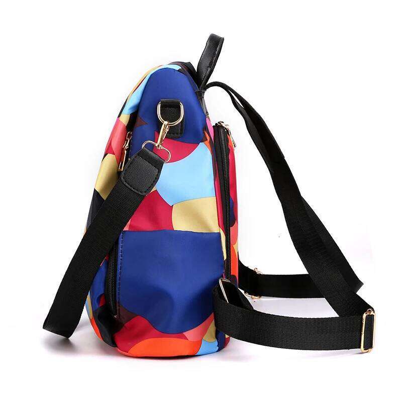 Women's Colorful Anti-Theft Backpack Casual Waterproof Oxford Daily Travel Backpacks for Women Multifunctional Preppy School Bag