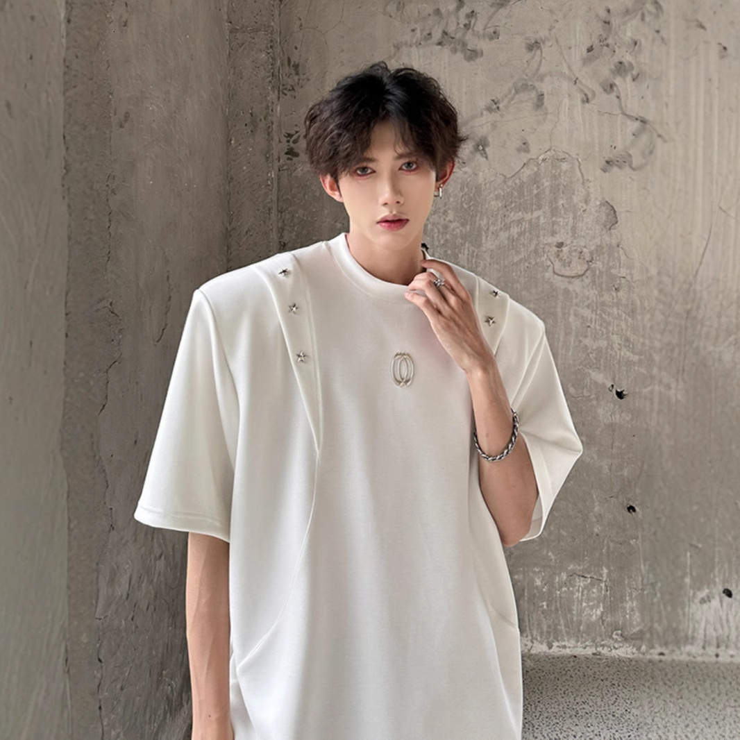 Designer Short Sleeves Trendy Brand Cool Street Style Design T-shirt For Men Summer Cleanfit White Short Sleeve Regular Fit American Style Heavyweight