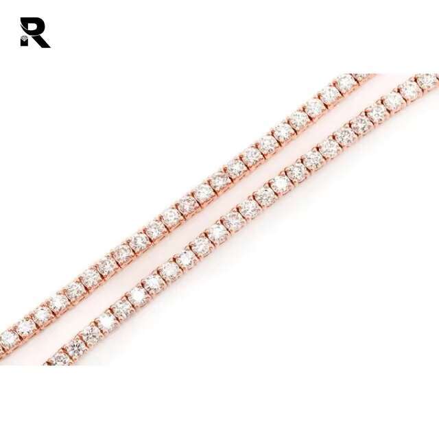 14.00ctw Diamond Tennis Chain 14K Gold Plated 1 Row Tennis Necklace for Men Women
