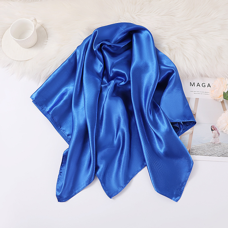 K1255 Cross-border autumn and winter silk scarf for women, all-match solid color wholesale silk scarf