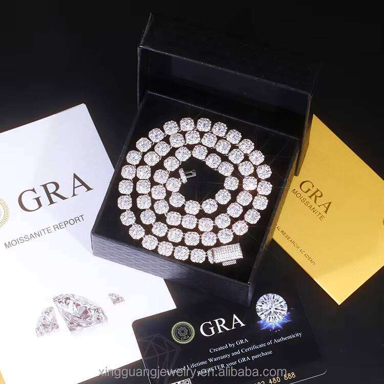 High Quality Necklaces Jewelry 8mm Iced Out Dia Sier Solid Moissanite Tennis Chains Necklace