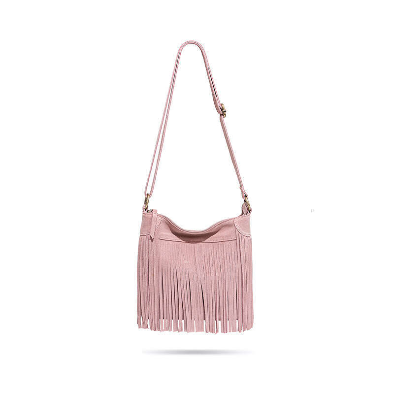 Luxury designer American tassel niche matte cowhide casual slung fashion one-shoulder hot ladies handbag.