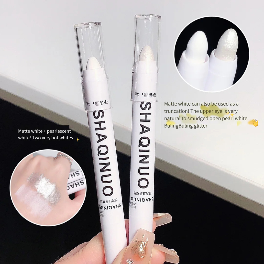SHAQINUO 2 color highlighter eye brightening and contouring undercover pencil eyeshadow stick matte pearl pencil 250703