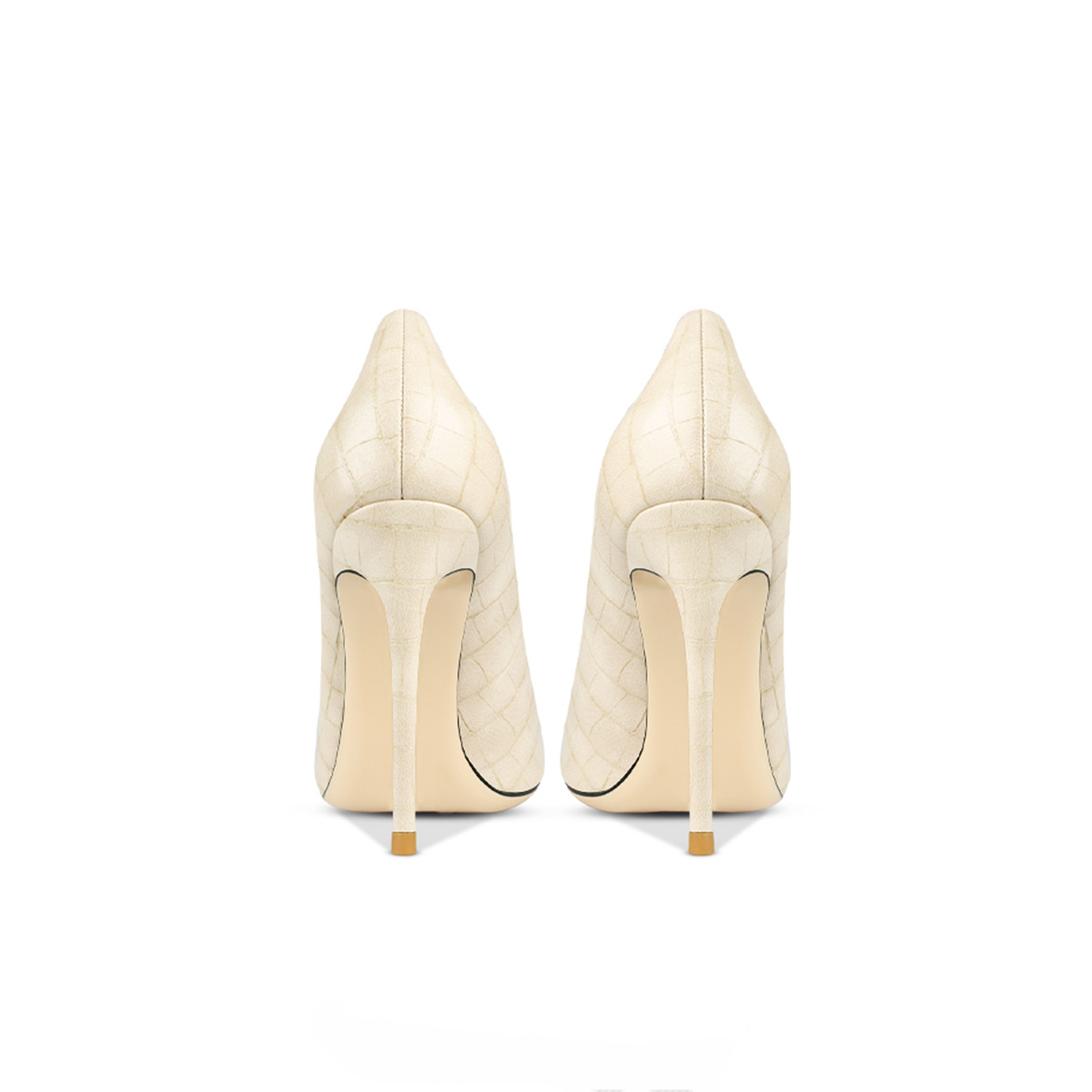 Stone-Embossed Pointed Toe Stiletto Pumps - 6-8cm Slip-On Office Heels, Custom Color Microfiber Leather Dress Shoes