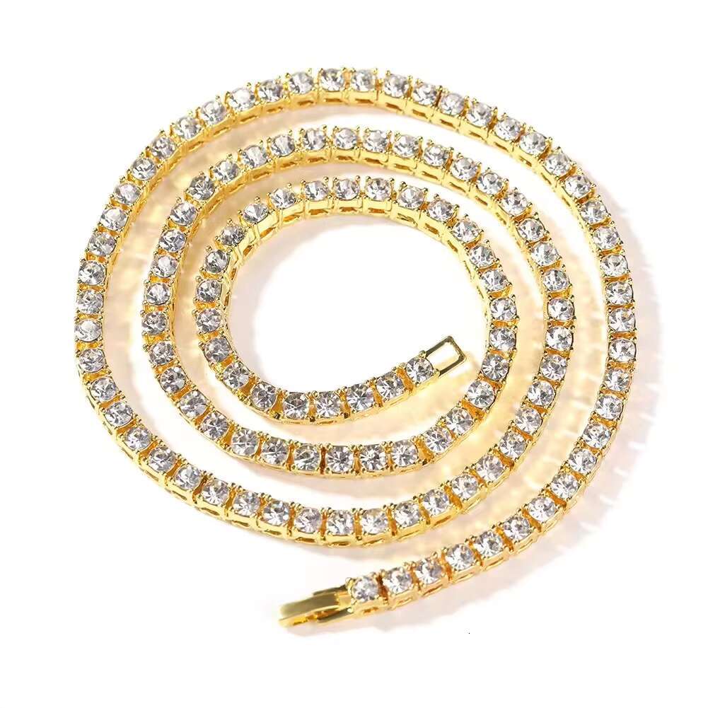 Chunky Bling Hiphop Diamond Cz Tennis Necklace Men Women Jewelry