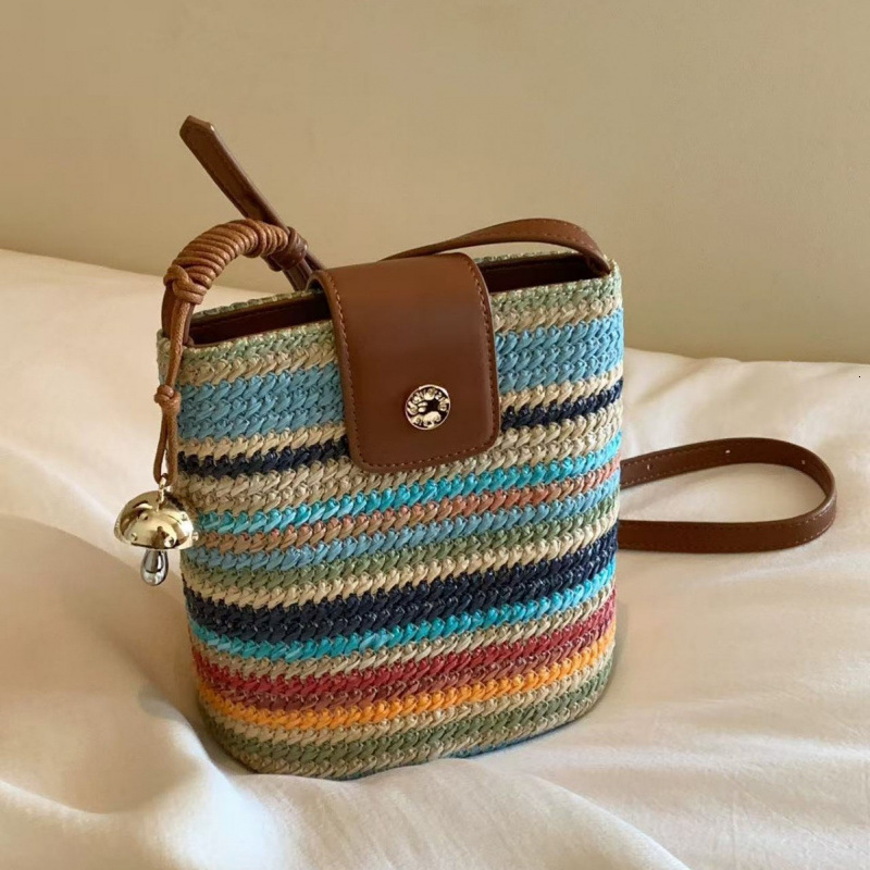 Women s bucket bag summer woven trend bag new single shoulder crossbody bag designer bag large trend capacity women s shoulder bag