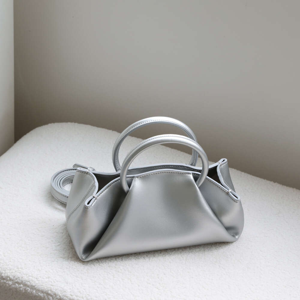 Luxury designer Korean niche lazy leather wrinkles handheld messenger cloud cowhide dumpling bag women's