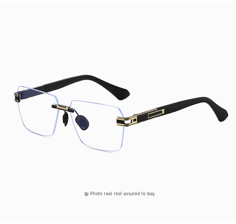 Free Delivery Designer 2025 New Gradient Sunglasses for Men Colorful Two tone Frameless Sunglasses Fashion Metal Sunshades black white
