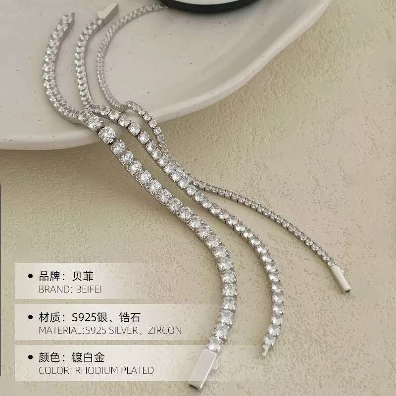 Wholesale Customizable Tennis Chains Jewelry 925 Sterling Silver 2/3/4mm CZ Cubic Zircon Tennis Bracelet