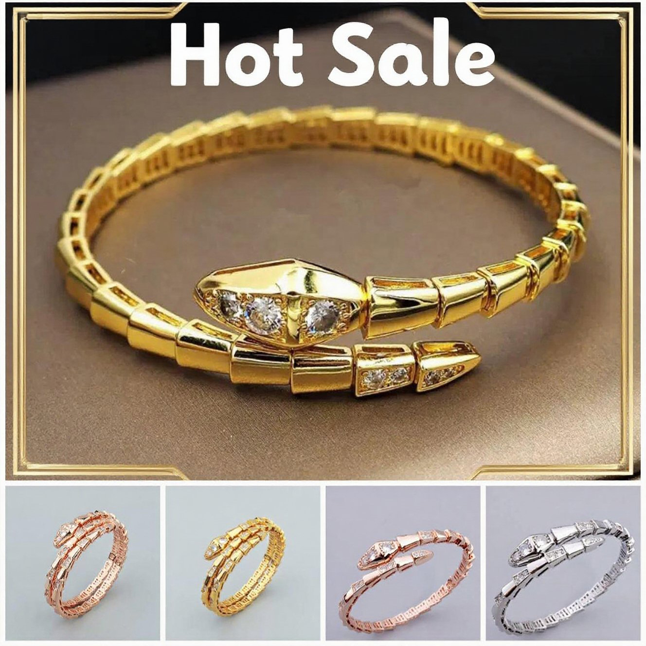 designer bracelet jewelry woman designer bracelet men Snake Bangle color full circle opening fashion hollowed out snake bone bracelet manufacturers wholesale