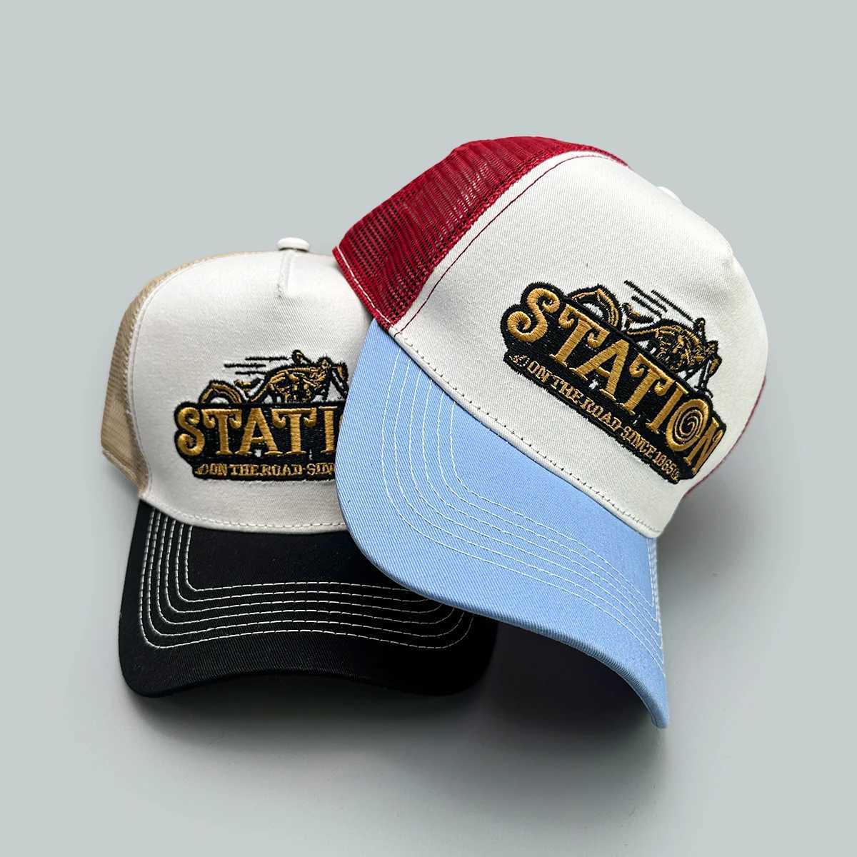 Color Block Letter Embroidery Baseball Hats New Unisex Sunshade Casual Breathable Hip Hop Fashion Mesh Versatile Trucker Caps Z250705