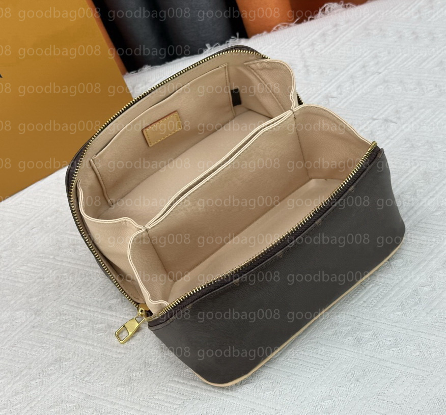 Women Luxury Toiletry Bag Designer 2 Compartment Make Up Bags Mens Travelling Cosmetic Case Leather Flower Makeup Bag Wash Pouch Toilet Pack