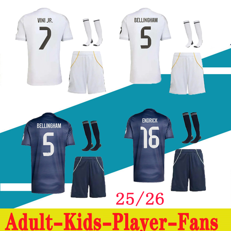 25 26 BELLINGHAM maDriDs soccer jerseys football shirt mbappe VINI JR MODRIC RODRYGO ALABA camiseta 2025 uniforms CAMAVINGA VALVERDE Real men kids kit
