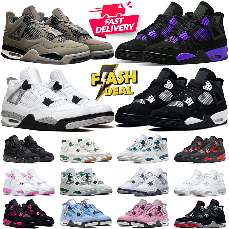 Designer Sneakers 4 Basketball shoes 4s Men Women Cave Stone Panda Military Black Cat Red Purple Thunder Cool Grey Pine Green Bred Sports Trainers Sneaker