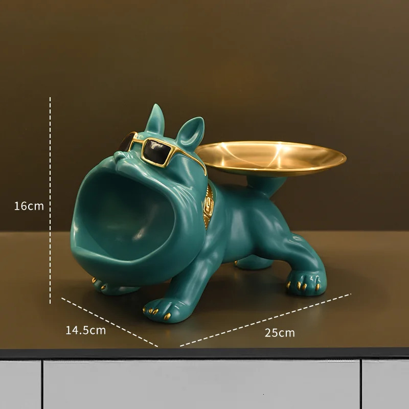 Resin Dog Statue Bulldog Statue Storage Tray Animal Decoration Resin Craft Art Sculpture Statue Dog Sculpture Home Decoration 250701 - view 5