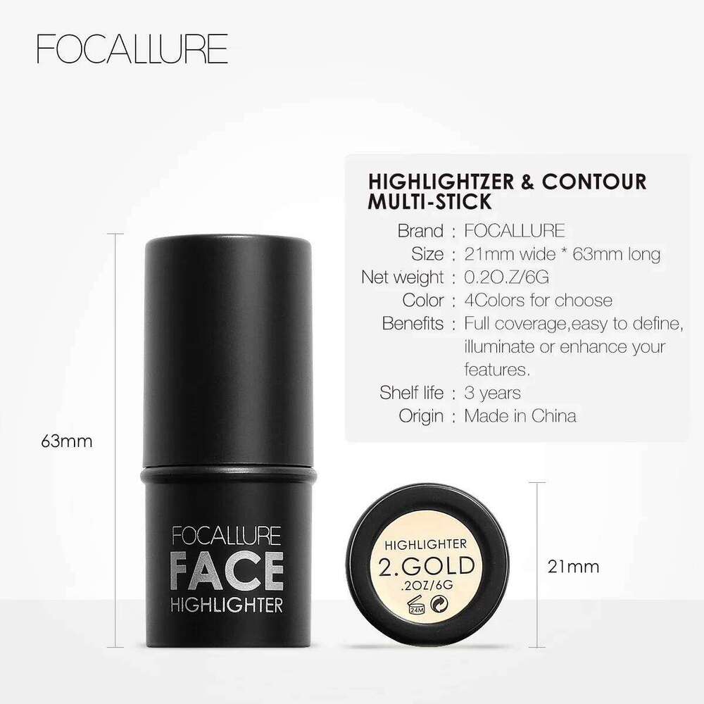Wholesale FOCALLURE Bronzer Highlighter Stick Waterproof Body Face Contour Corrector Illuminator Cream For Women's Makeup X250705