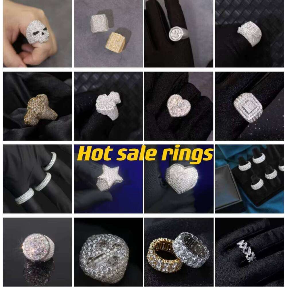 Custom Jewelry Hip Hop Vvs Dia Bling Iced Out Cross Moissanite Championship Ring for Mens