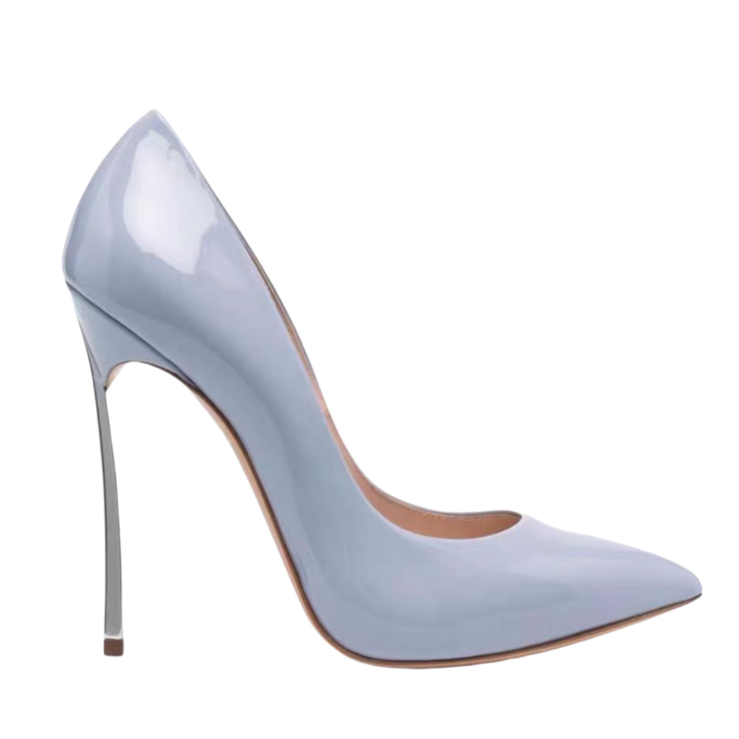 Women's Metal-Heel Stiletto Dress Pumps 8cm+ Pointed Toe Runway Party Heels, Slip-On Microfiber Leather Shoes, Custom Color Options