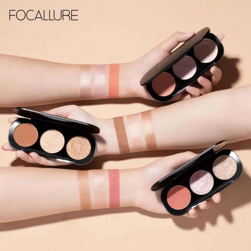 Focallure 3 In 1 Makeup Palette Blush&Highlighter Face Matte Highlighter Illuminated Bronzer Blusher Powder X250705