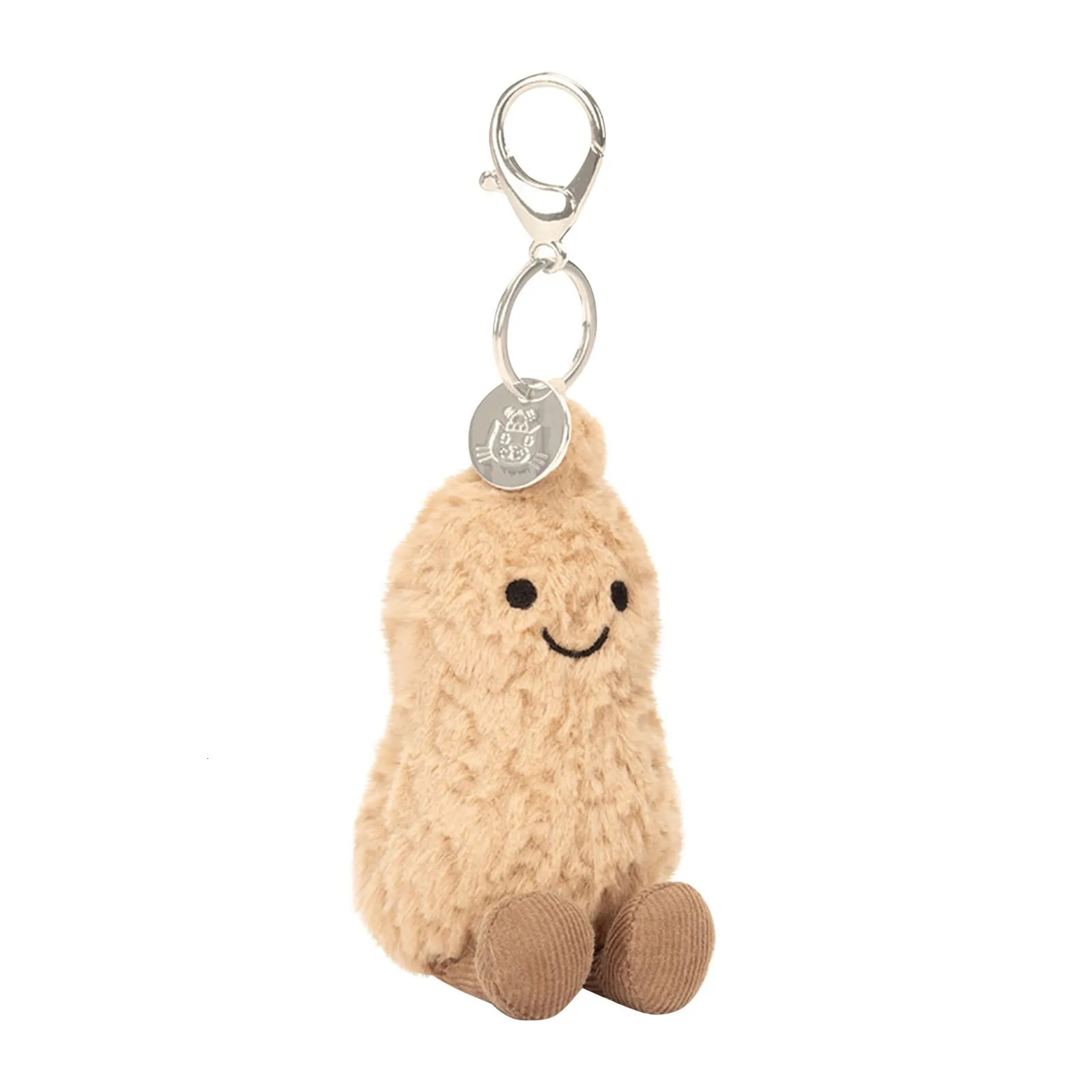Mini Peanut Plush Keychain - Soft Stuffed Animal Toy Gift Cute Bag Decor Simulation Peanut Doll Portable Car Accessories 250702